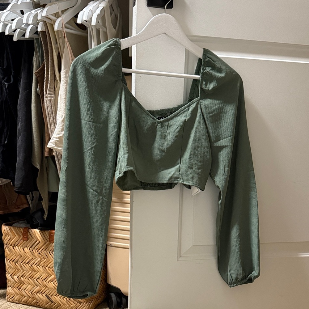 Vero Moda Sage Green Crop Top